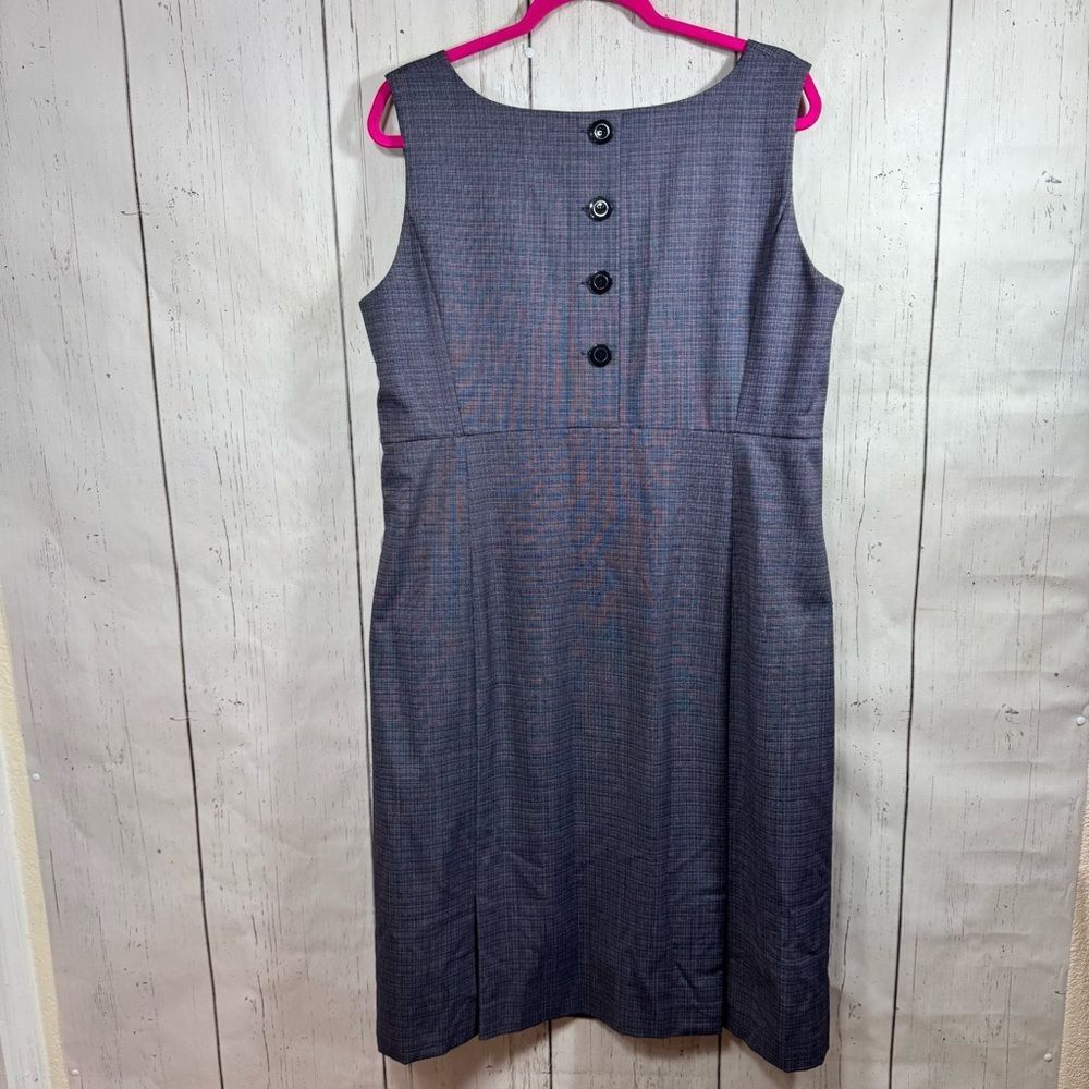 Alex Marie Navy Textured Sheath Midi Dress Plus Size 14W Career Chic Officecore